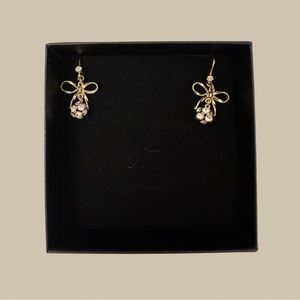 Betsey Johnson Winter 2010 Collection Gold Disco Bow Earrings
